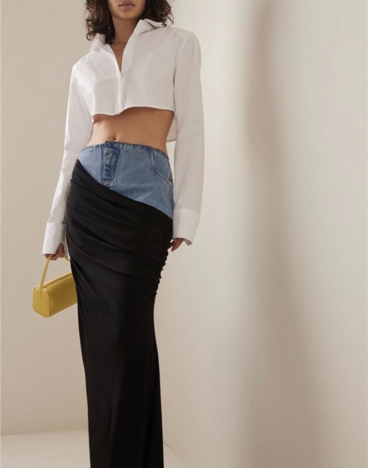 Denim Black Maxi Skirt