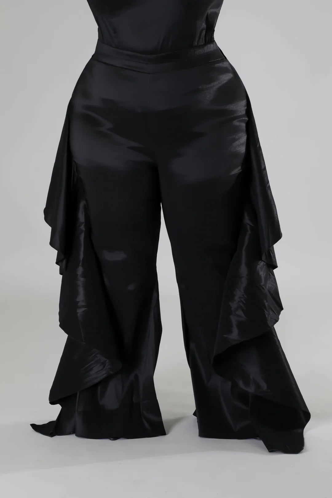 Midnight Black Ruffle Pant