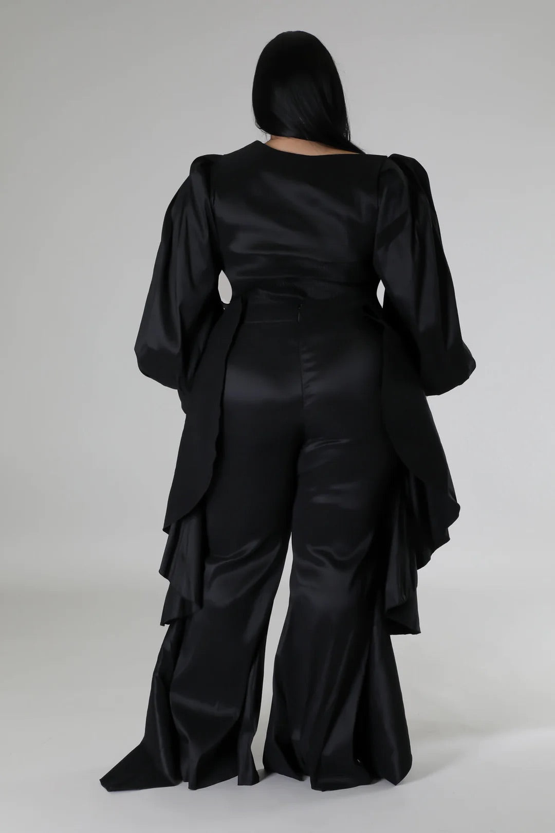 Midnight Black Ruffle Pant