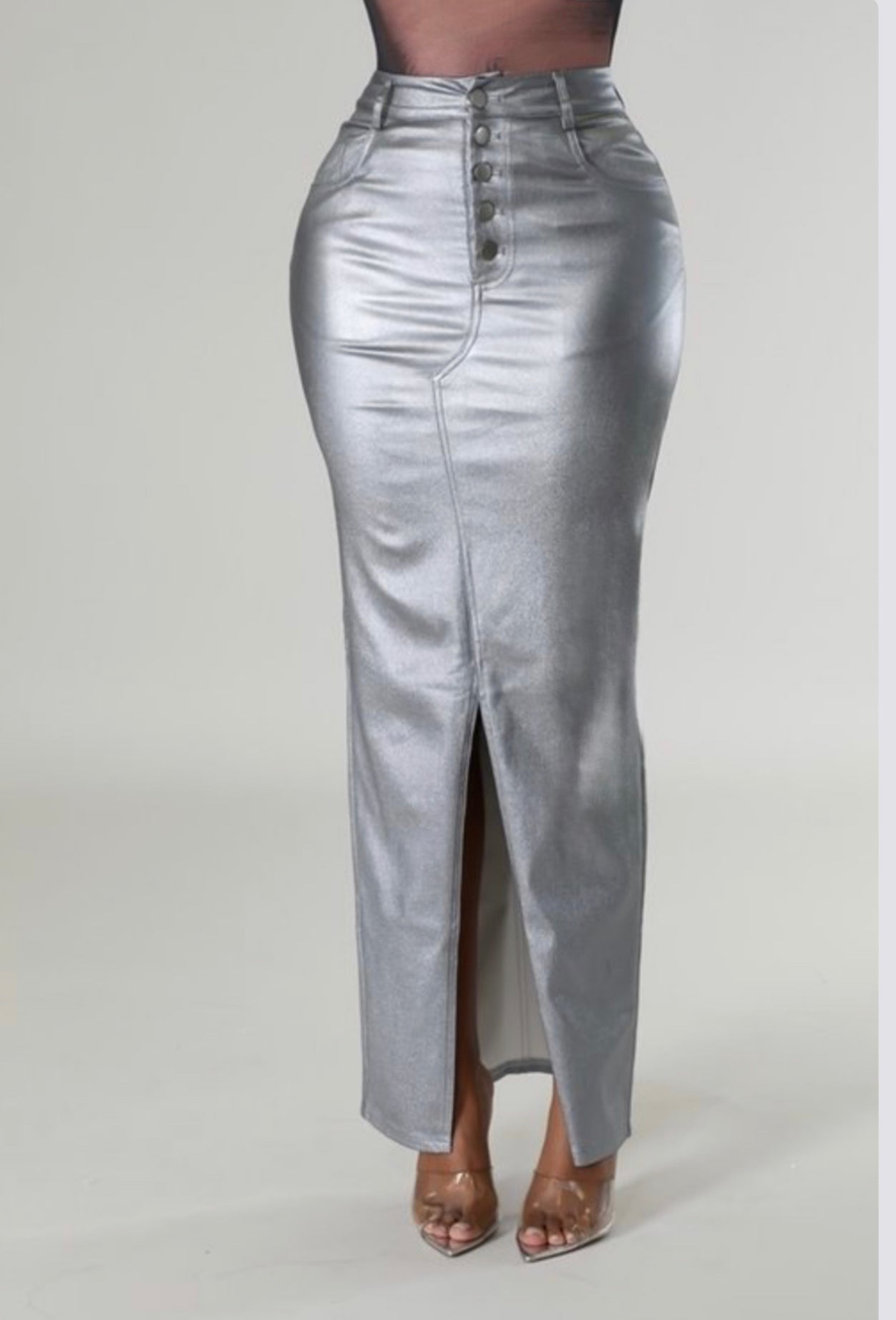 Metallic Silver Skirt