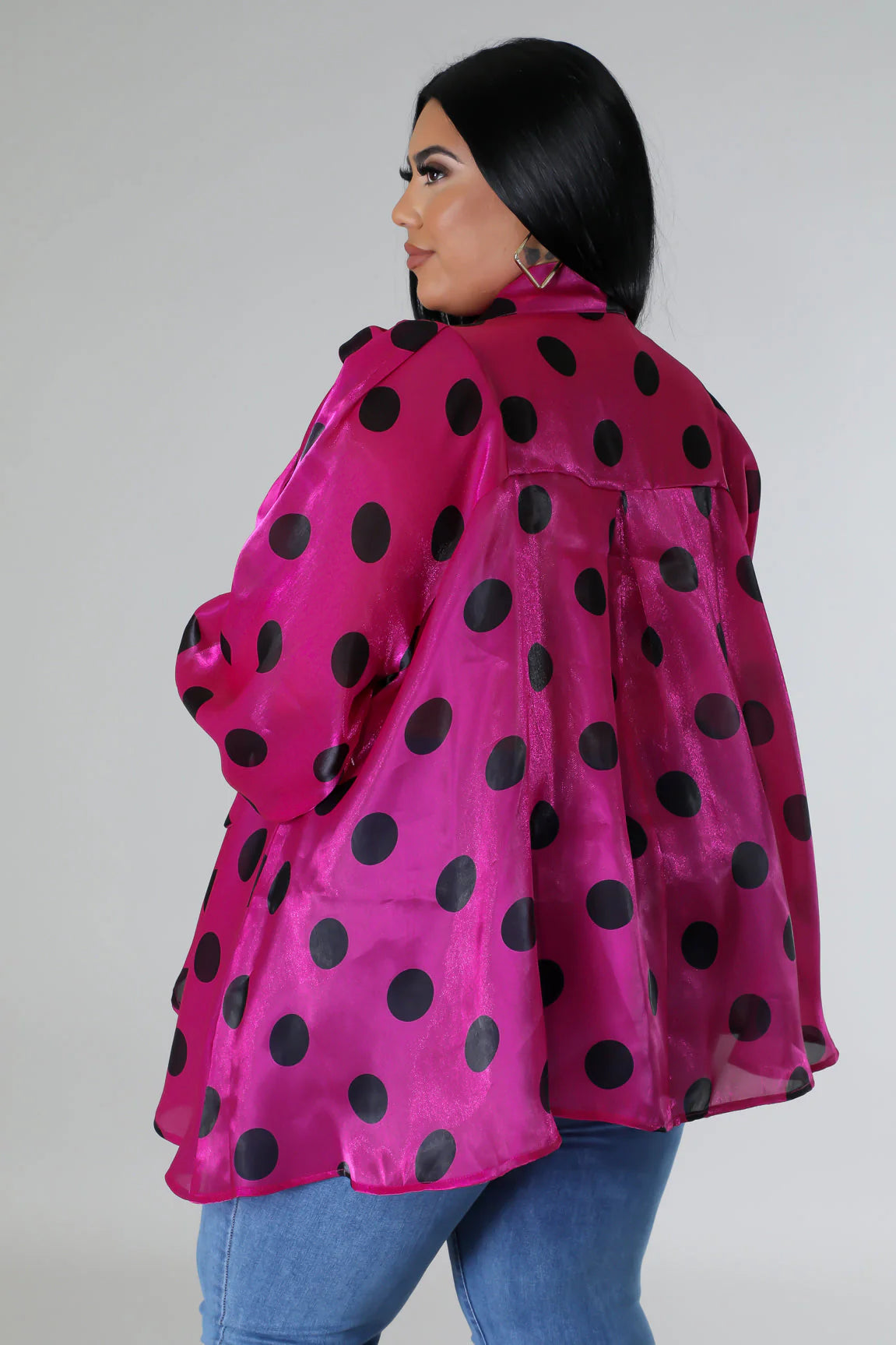 Magenta Polka Dot Top