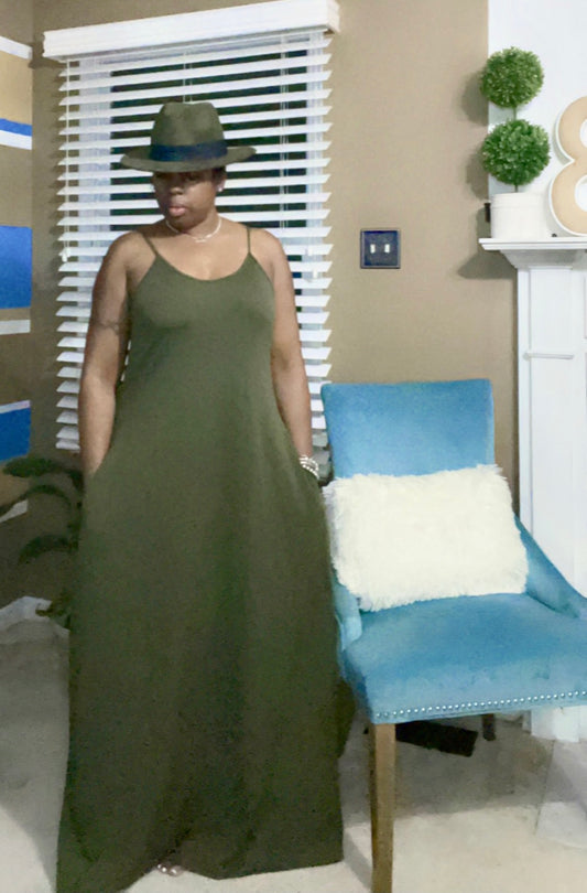 Stretchy Hunter Green Maxi