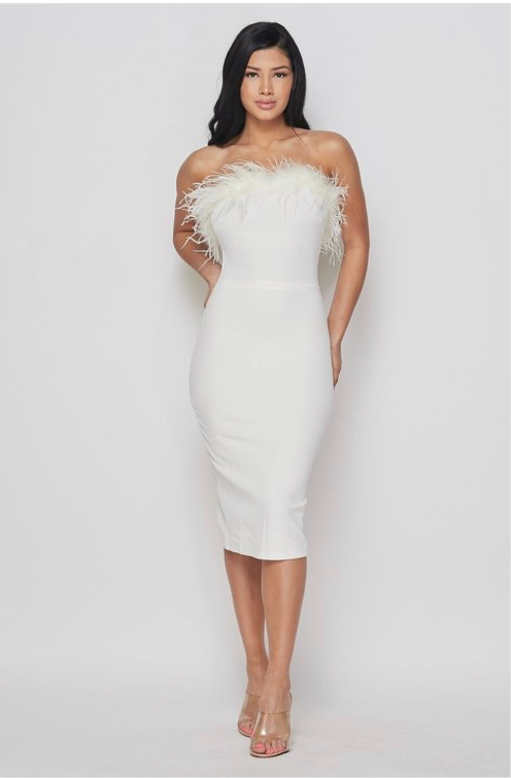 Sleeveless Feather Dress - SistahGirl