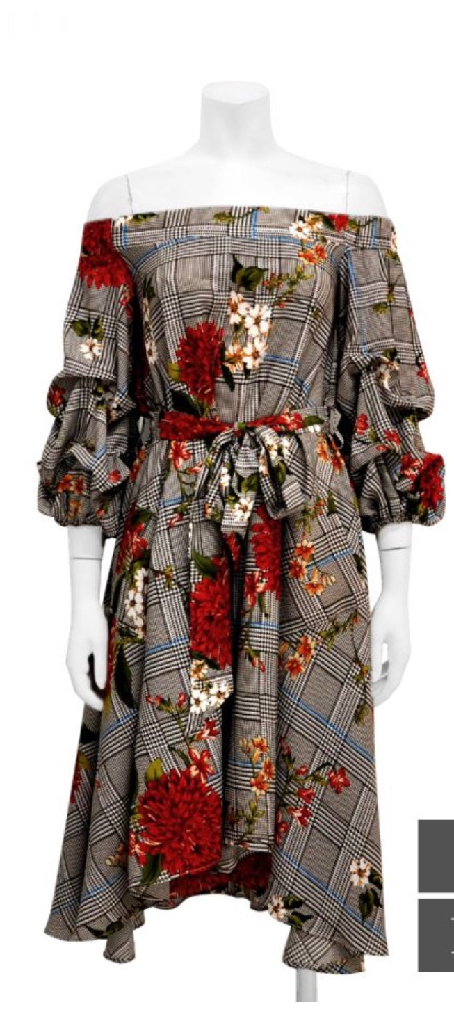 Brown Floral Dress - SistahGirl