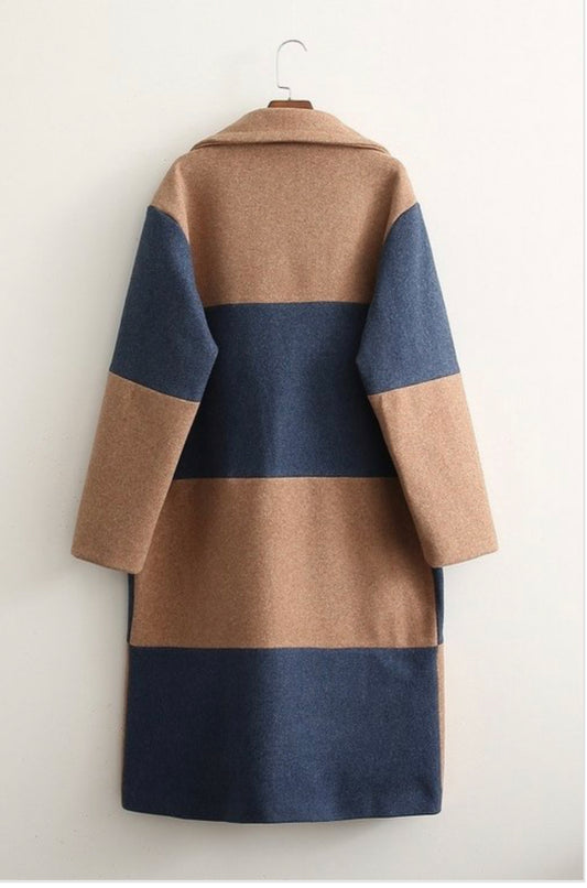 Brown and Blue Peacoat
