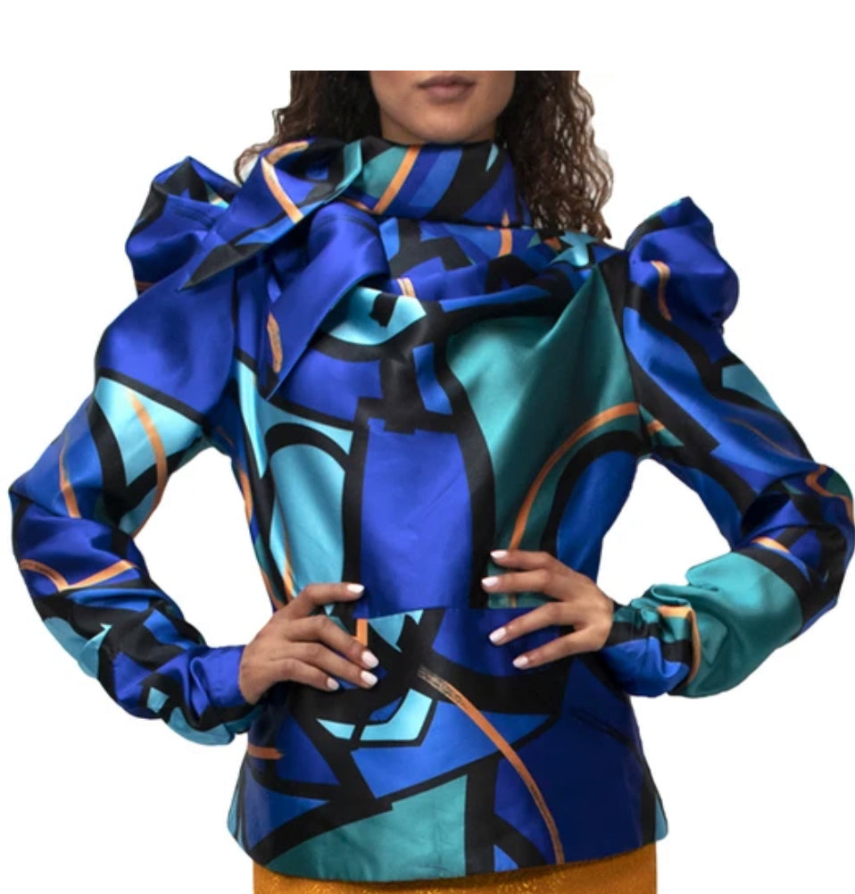 Satin Multicolored Bow Top