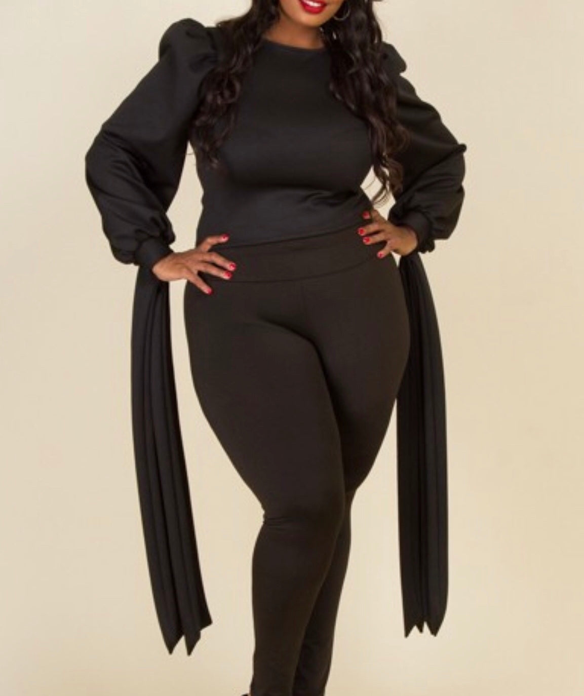 Black Tie Sleeve Top - SistahGirl