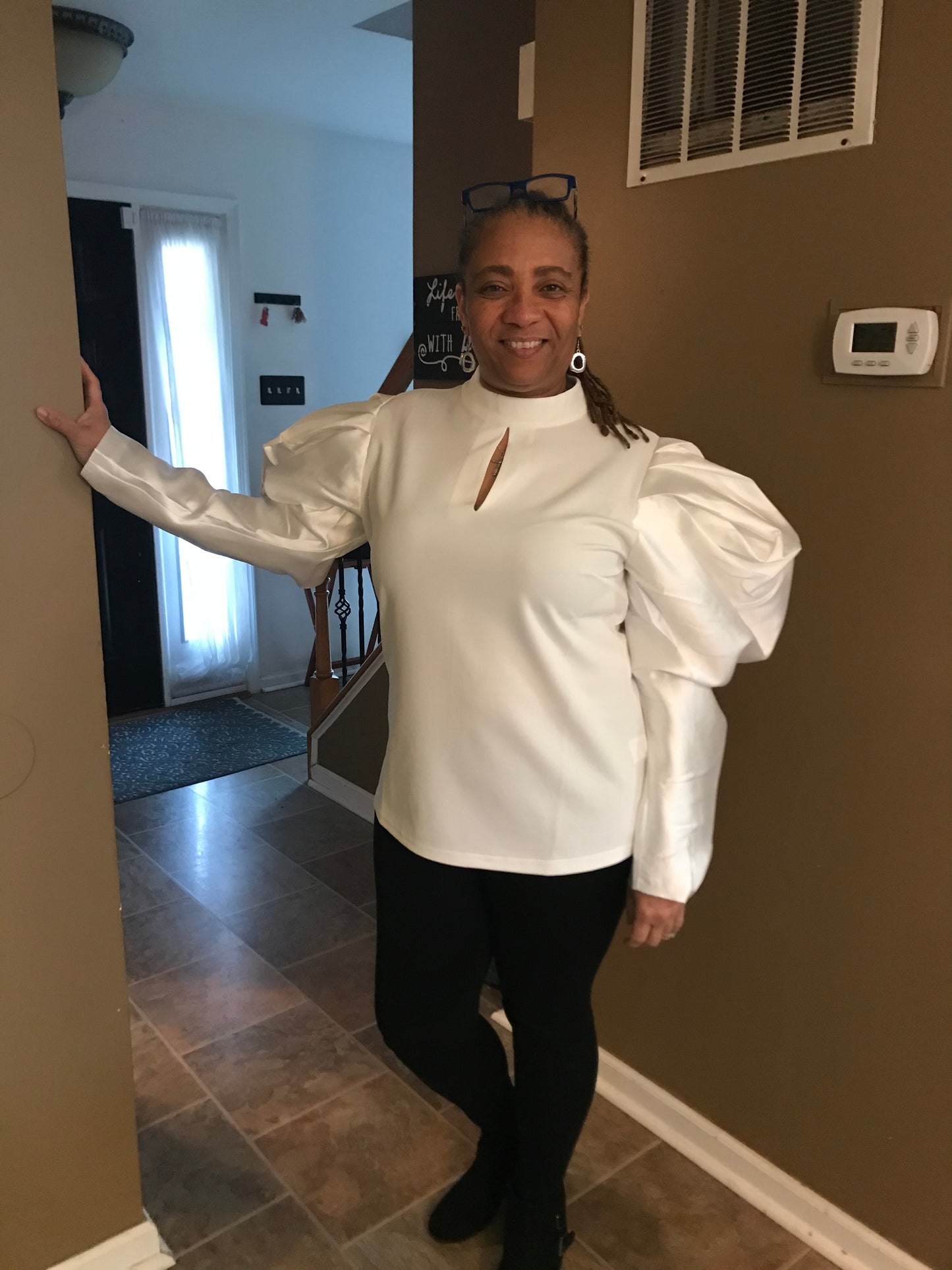 White Puffy Sleeve Top - SistahGirl