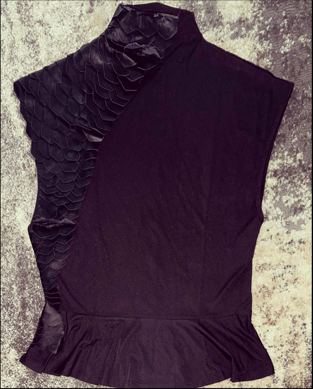 Black Snakeskin Top