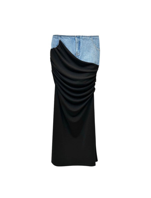 Denim Black Maxi Skirt