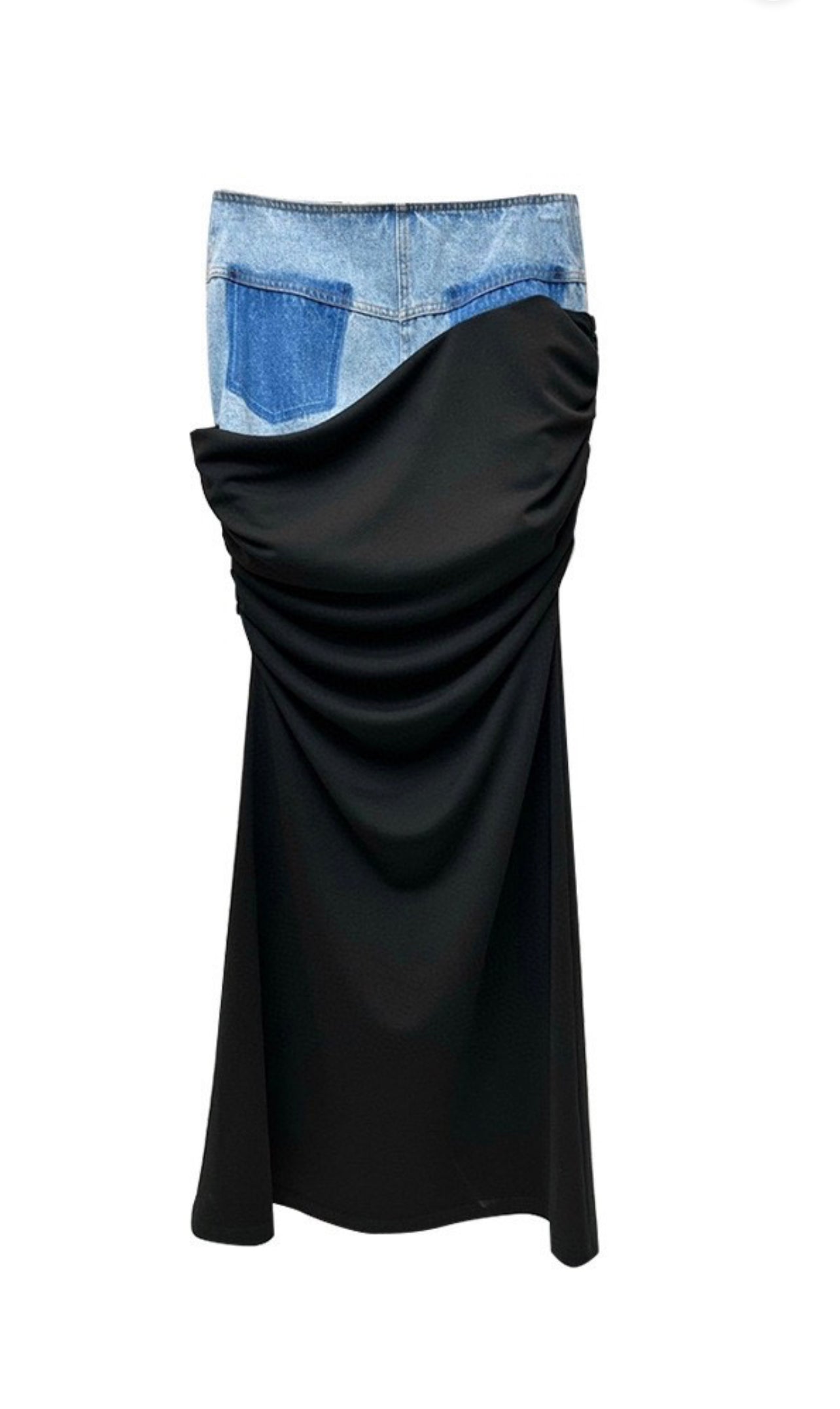 Denim Black Maxi Skirt