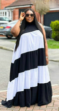 Black & White Striped Maxi Dress