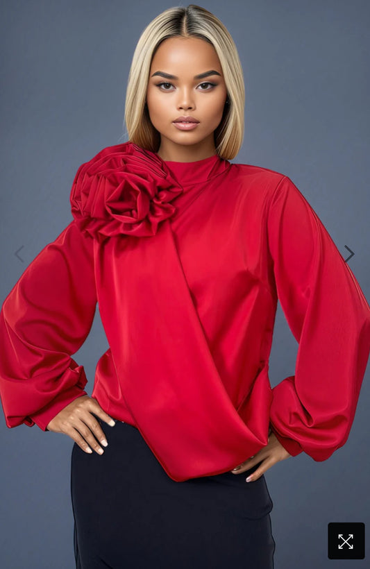 Rose Front Drape Shirt