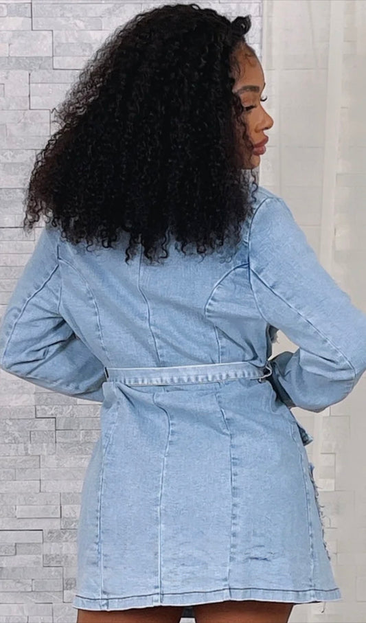 Denim Patch Work Blazer