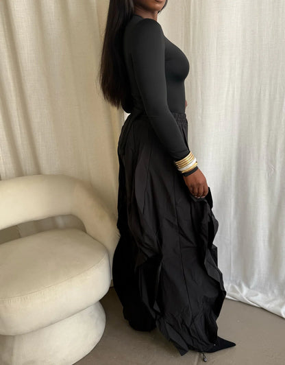 Drawstring Black Wave Joggers