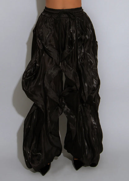 Drawstring Black Wave Joggers