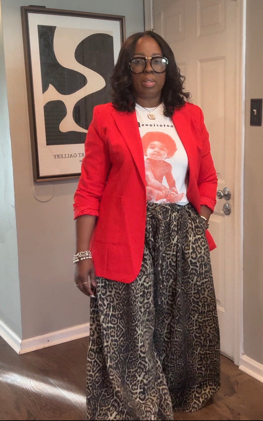 Leopard Wide Leg Pants