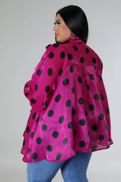Magenta Polka Dot Top