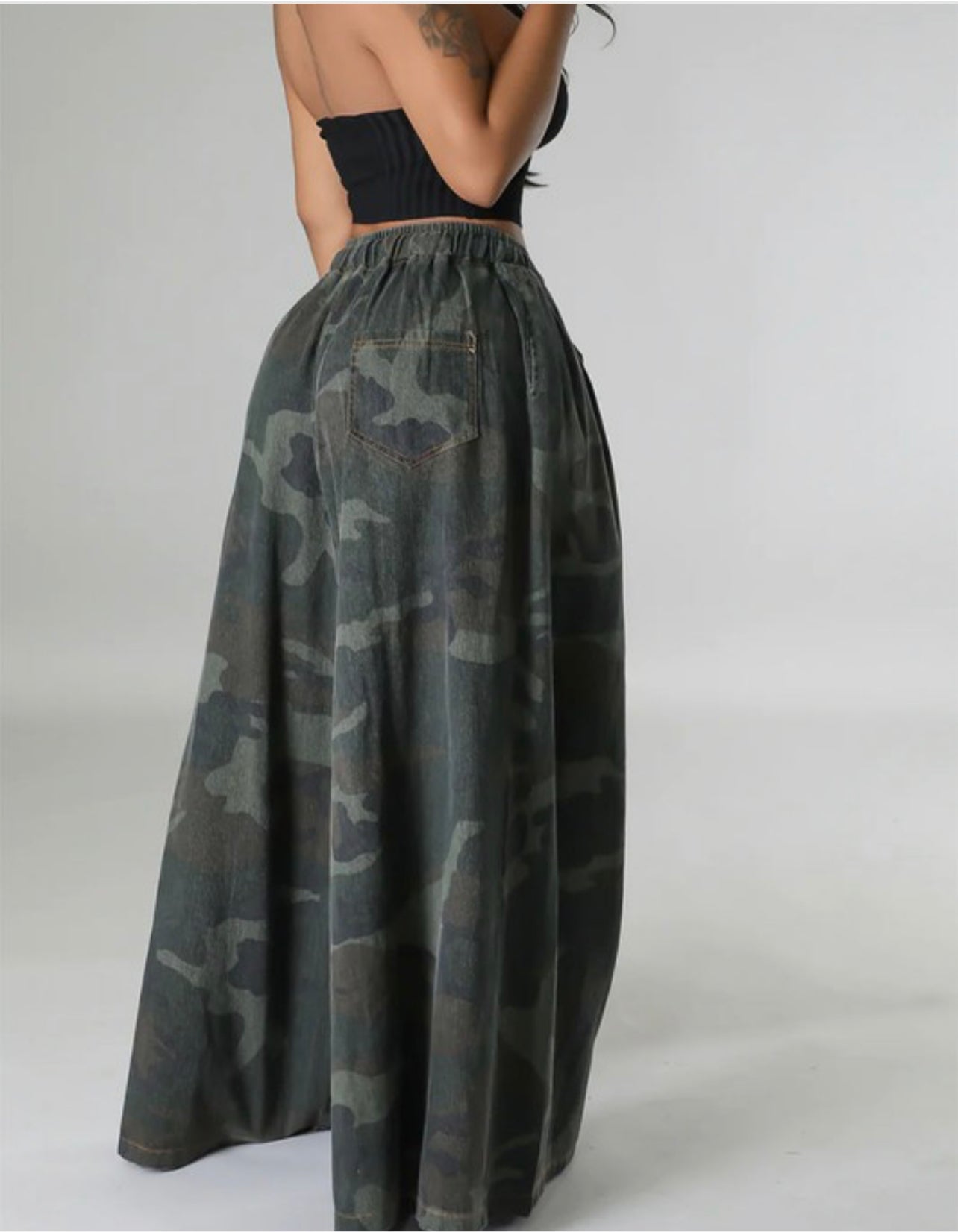 Camouflage Wide Leg Jeans