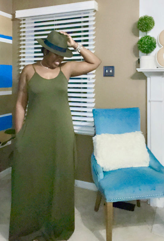 Stretchy Hunter Green Maxi
