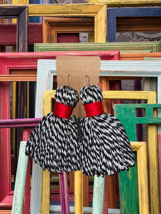 Red Eye Tassel Earring