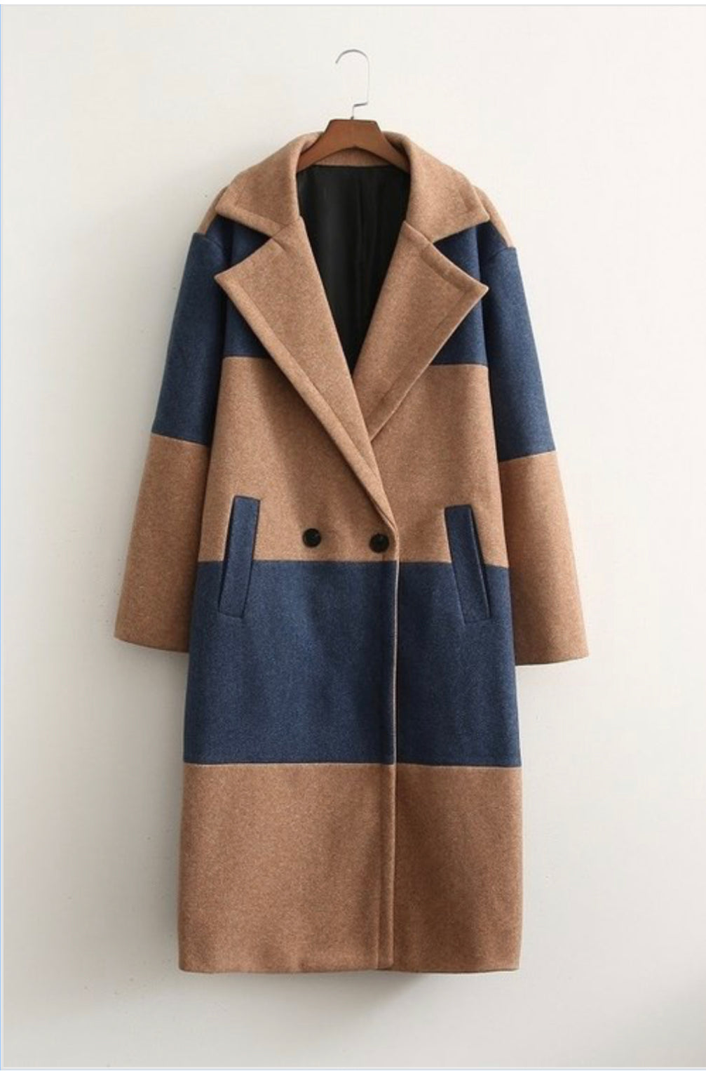 Brown and Blue Peacoat