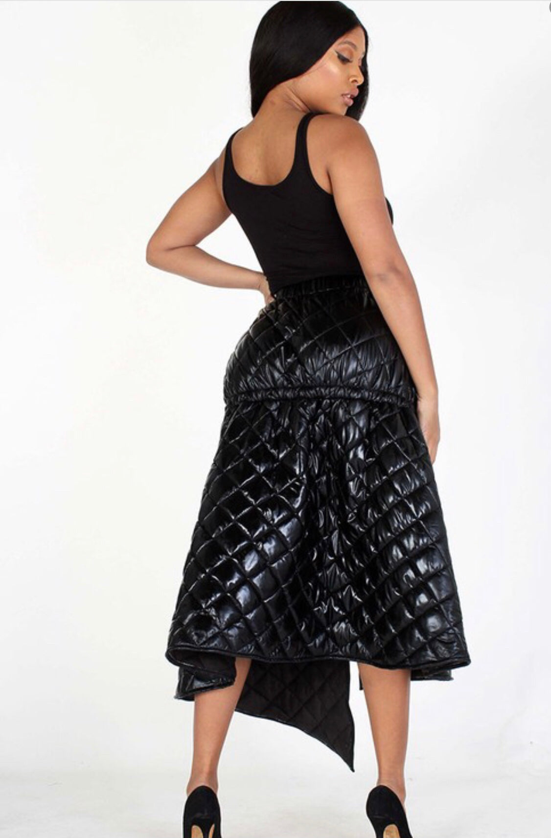 Quilted Black Skirt