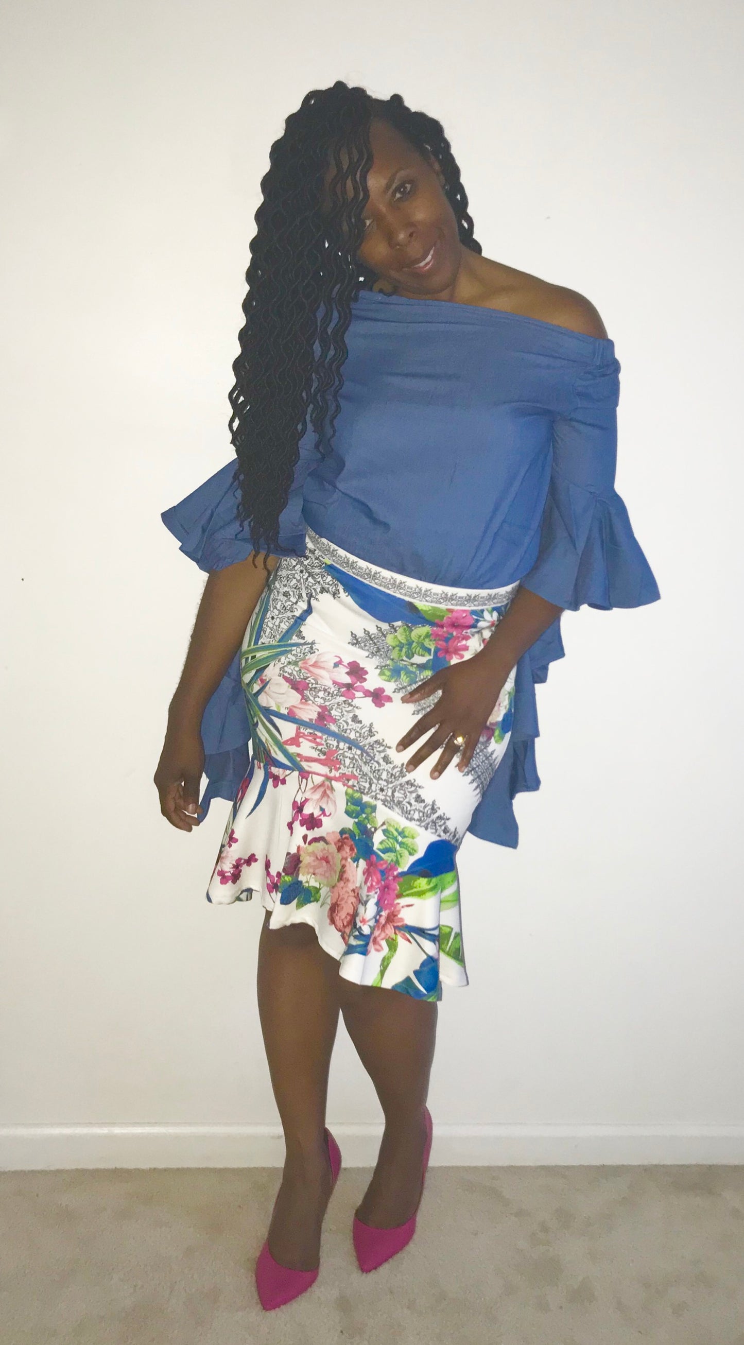 Frill Sleeve Denim Top/Shirt - SistahGirl