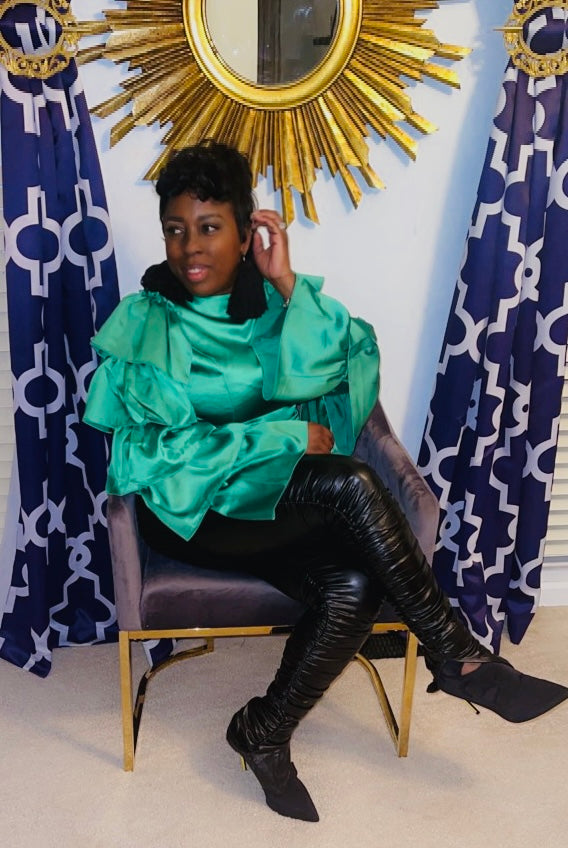 Green Ruffle Top