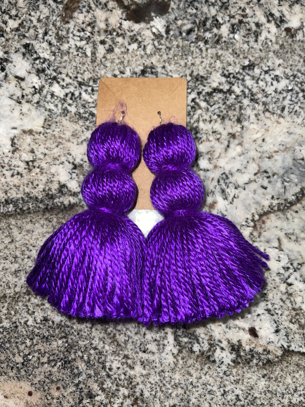 Purple Rain Tassel Earrings