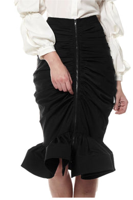 Black Zipper Front Skirt - SistahGirl
