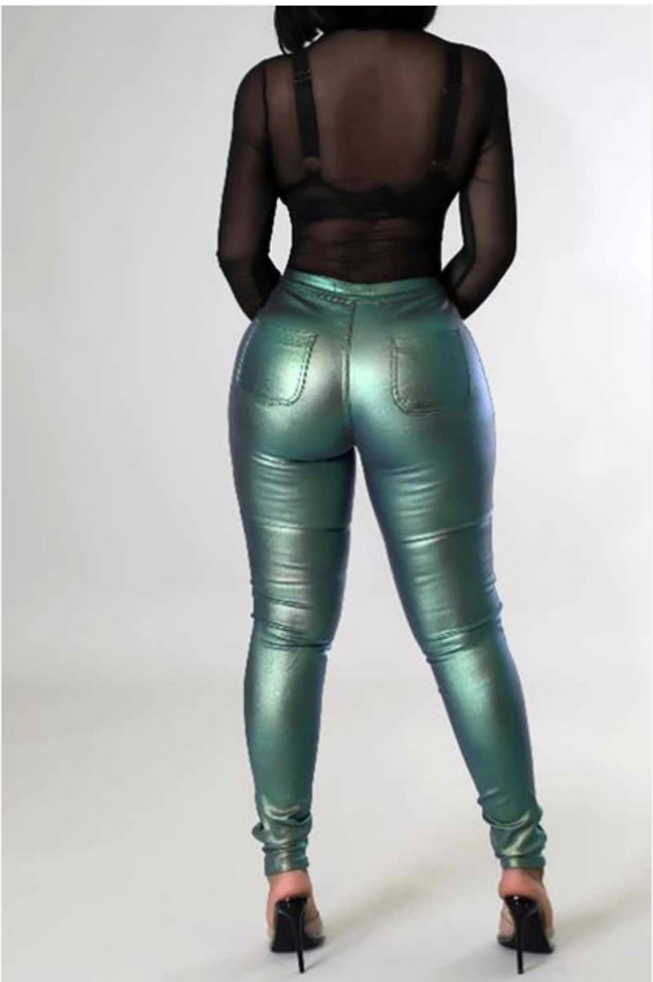 Green Metallic Pant