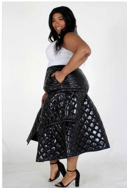 Quilted Black Skirt