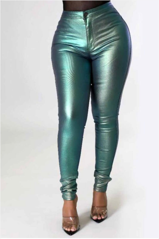 Green Metallic Pant