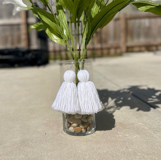 White Tassel Earring